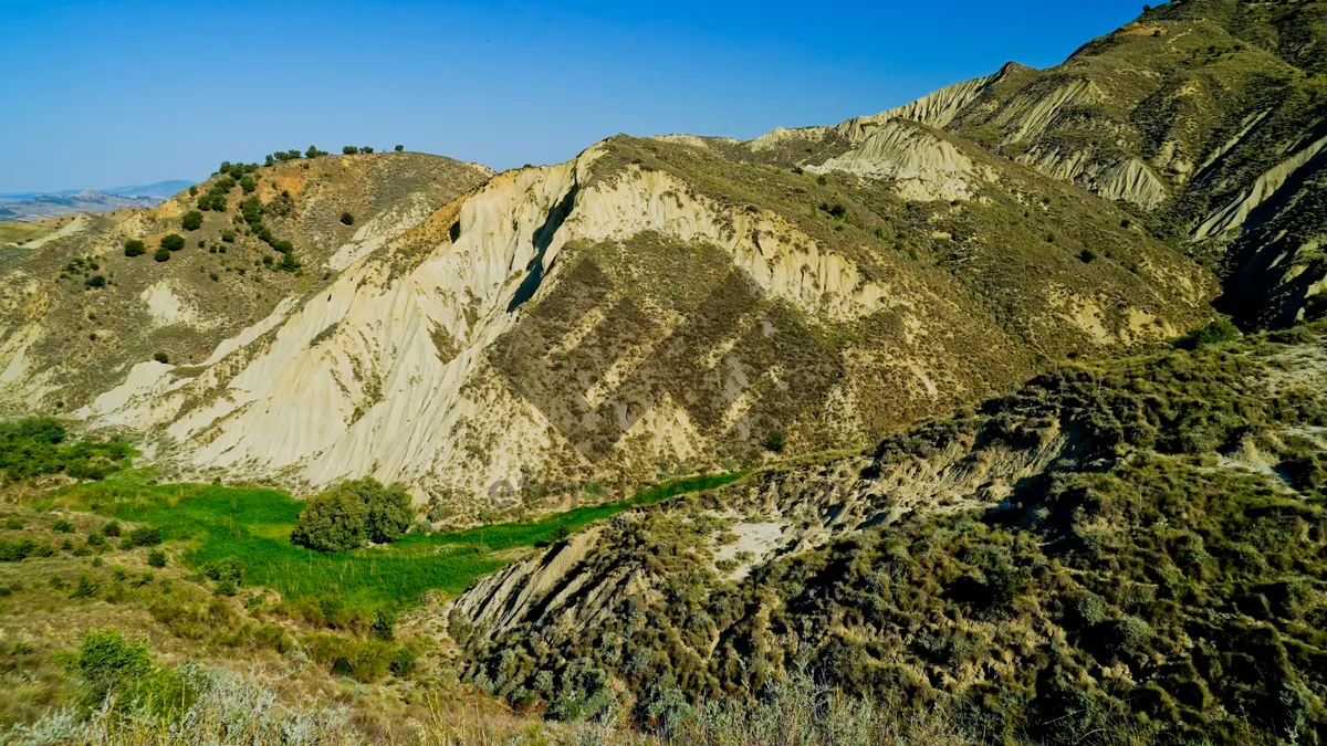 Picture of Mountain Range in Summer Sky Wilderness View