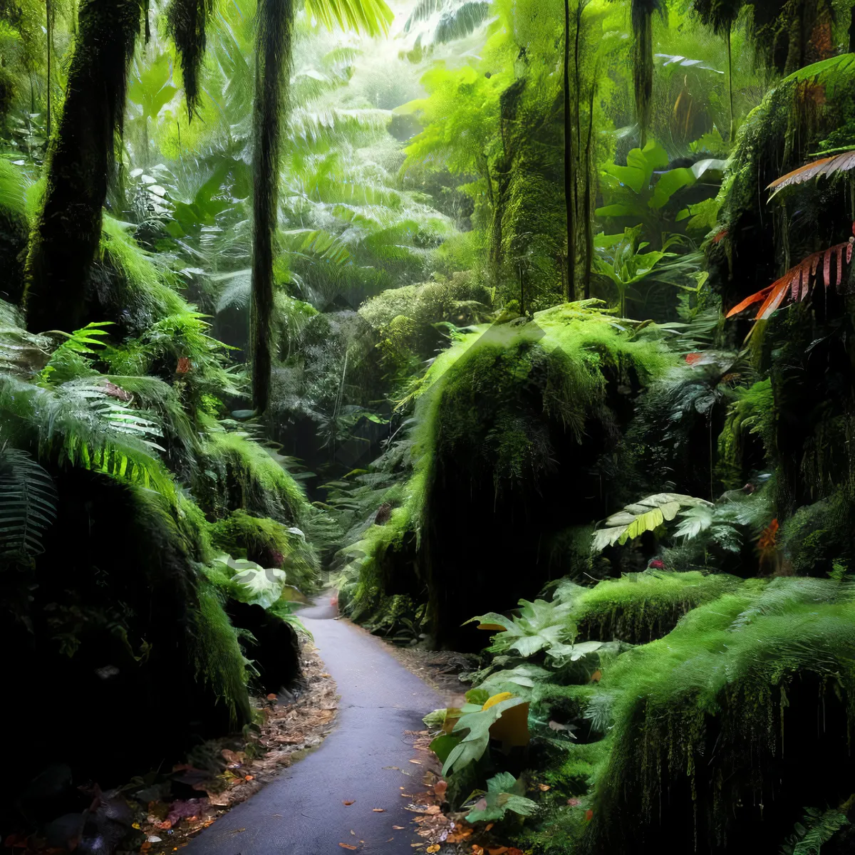 Picture of Enchanting Rainforest Canopy in Lush Greenery
