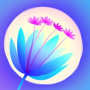 Modern Art Graphic Icon - Glowing Lotus Symbol