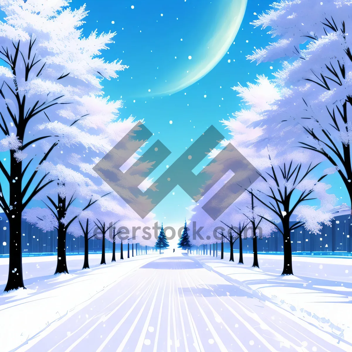 Picture of Starry Winter Wonderland: Bright Snowy Holiday Art