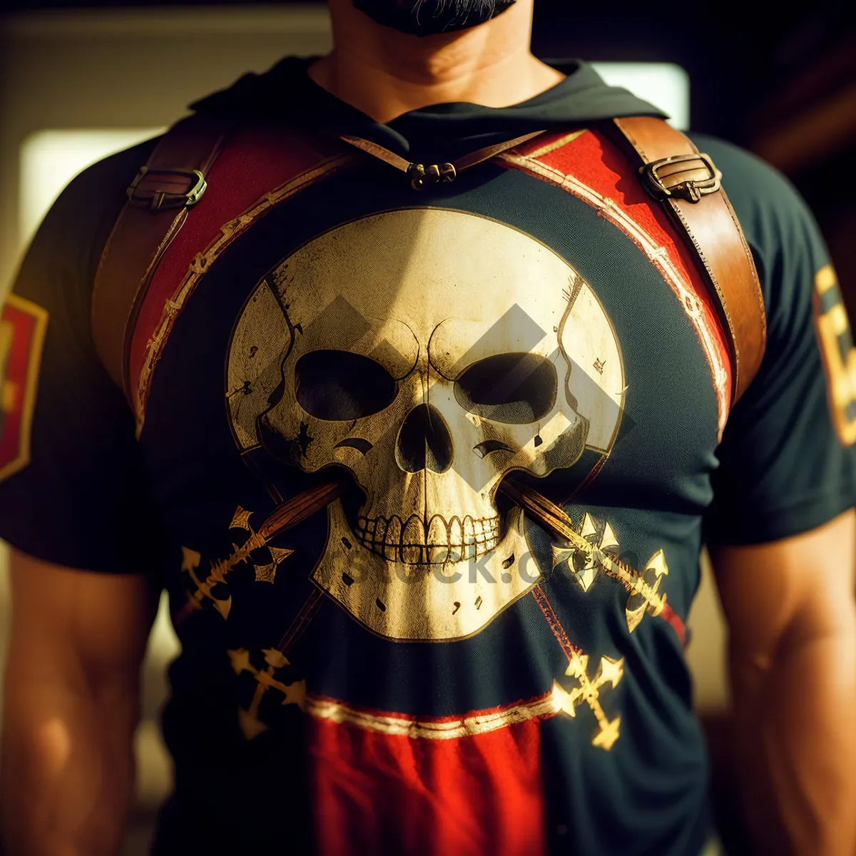 Picture of Black Shield Jersey Shirt - Stylish Armor Plate Inspired Garment