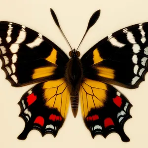 Vibrant Tropical Butterfly in Mid-flight.