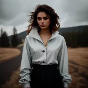 Stylish, Smiling Businesswoman in Fashionable Coat