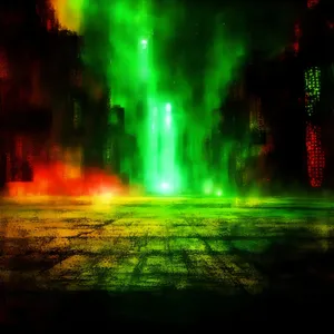 Colorful Night Glow Fountain - Optical Device Art