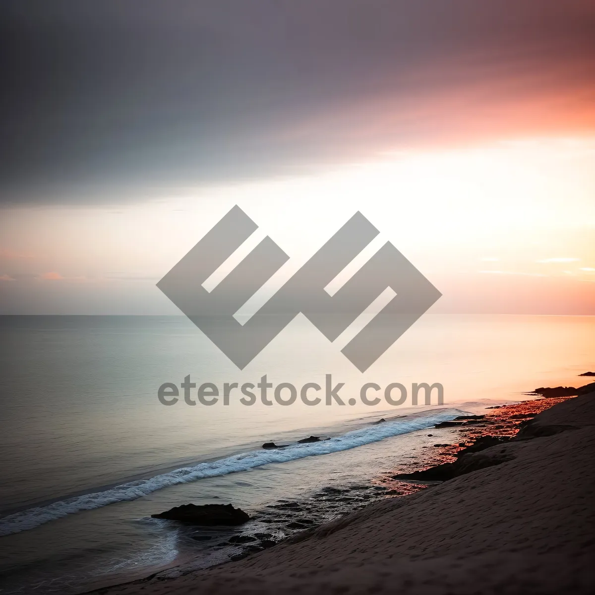 Picture of Sunset Horizon Reflection on Tropical Beach