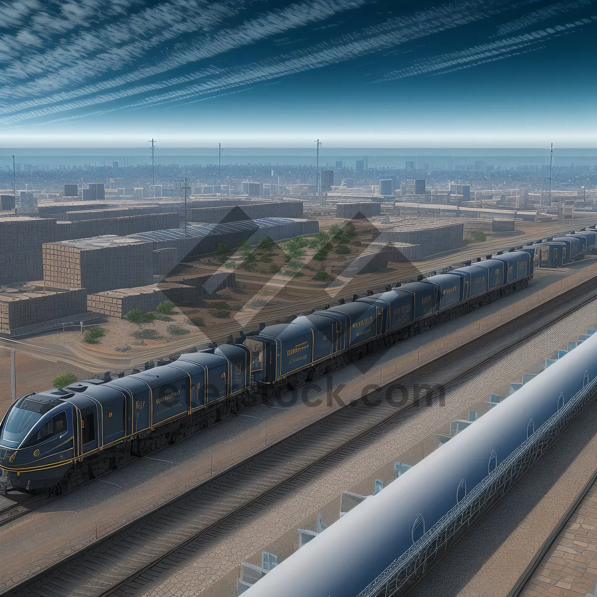 Picture of Cityscape Fast Lane: Expressway with Bullet Train