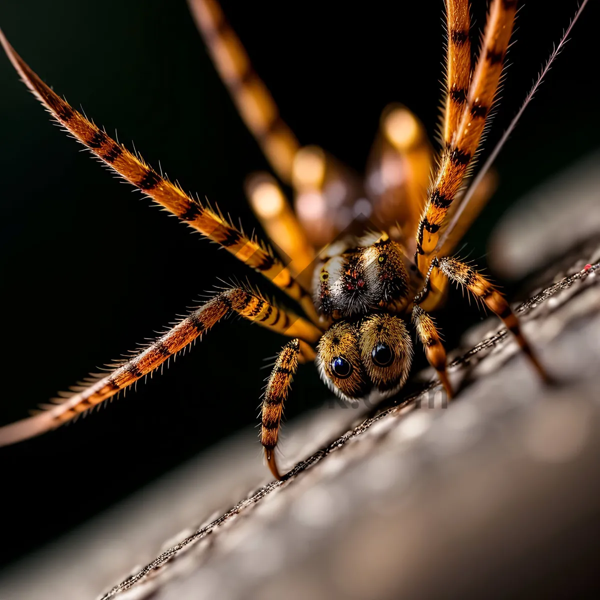 Picture of Black and Gold Garden Spider in its Web