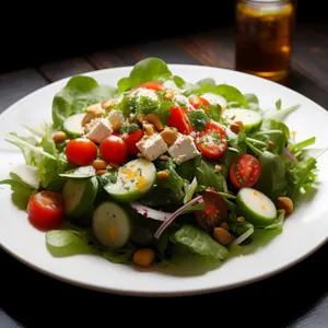 Fresh Mediterranean Salad with Cheese and Olives
