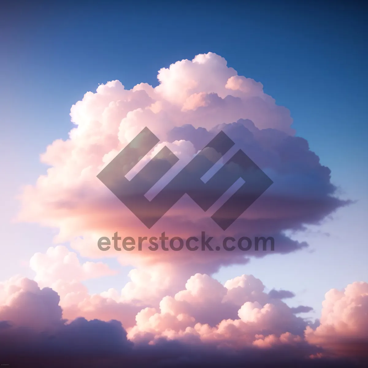 Picture of Vibrant Sky with Fluffy Clouds and Sunlight