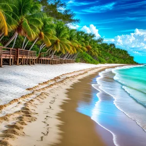 Tranquil Paradise: Sandy Beach and Palm Trees