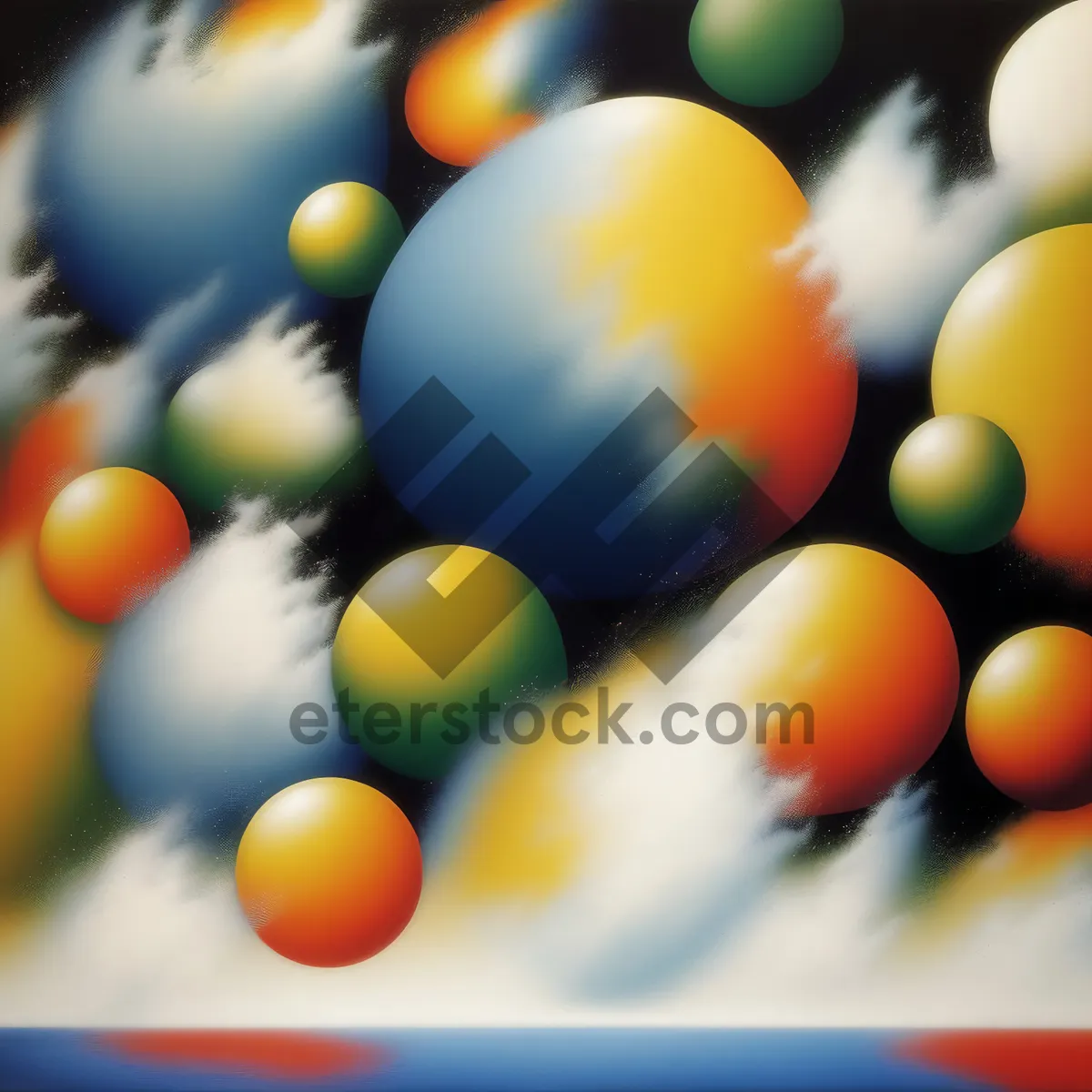 Picture of Colorful ball game equipment for fun celebration.