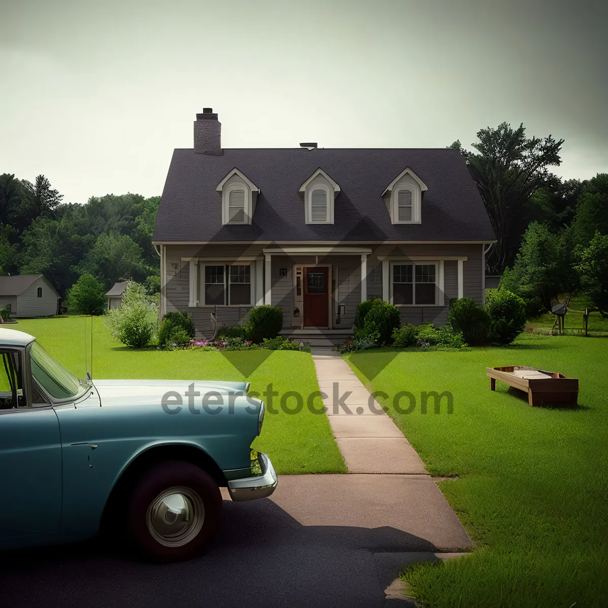 Picture of Modern Luxury Home with Expansive Driveway and Garage