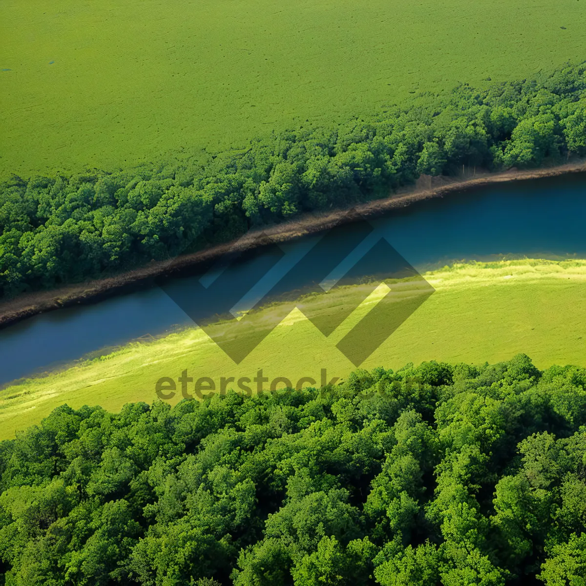 Picture of Serene Spectacle: Tranquil landscape with tea by the lake