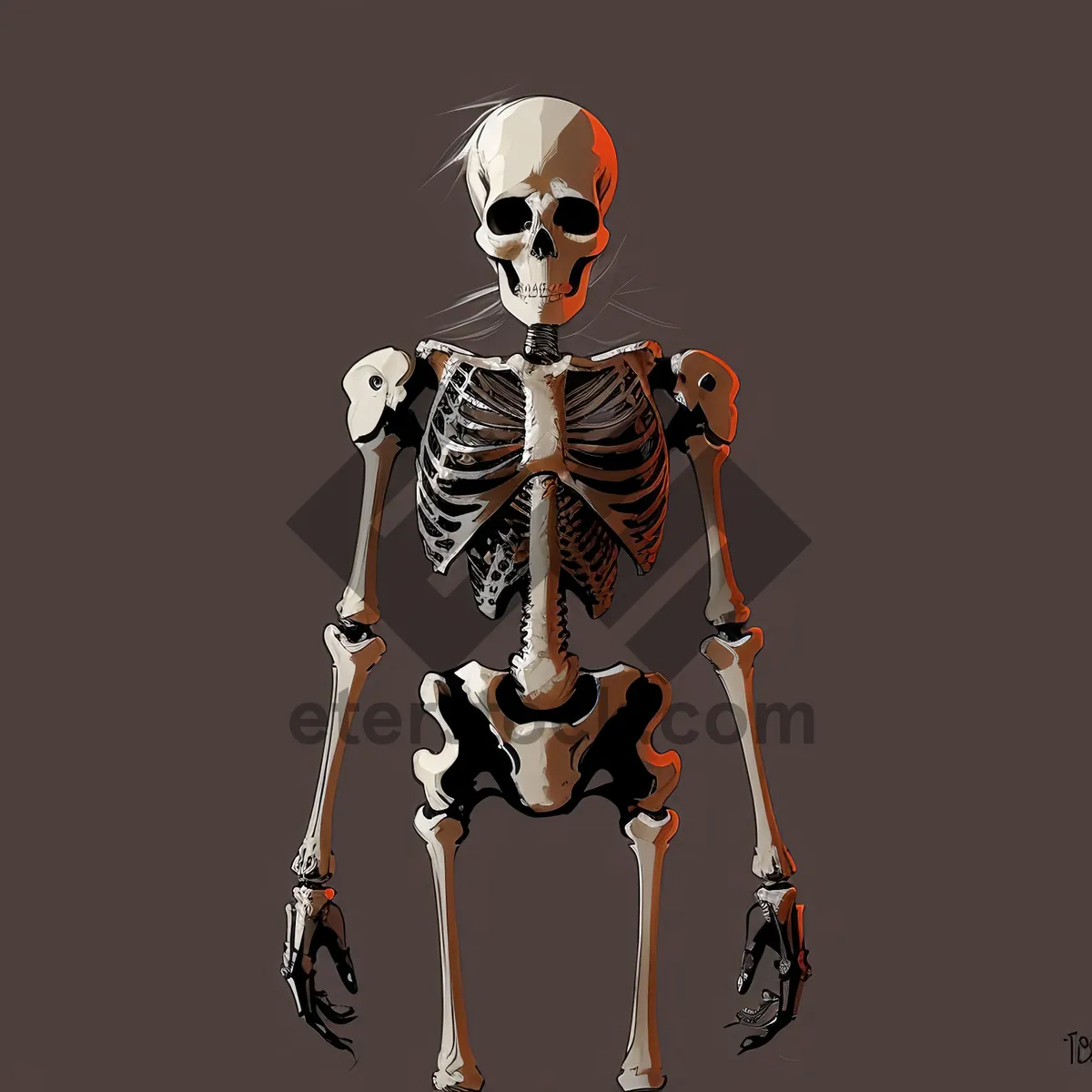 Picture of 3D Cartoon Human Skeleton - Anatomical Art