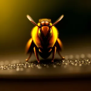 Vibrant Winged Insect Surrounded by Yellow Flower