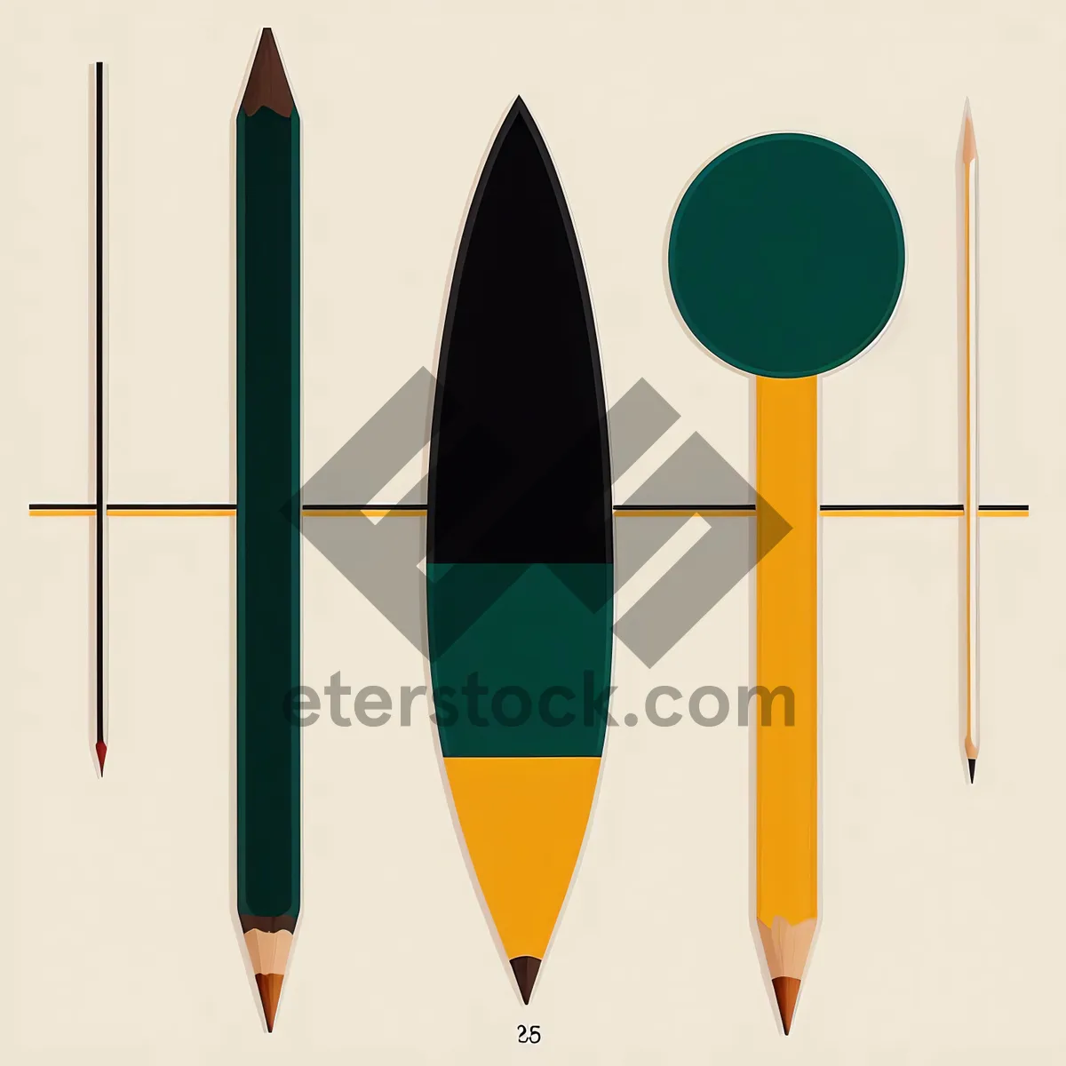 Picture of Colorful Art Supplies on Wooden Desk