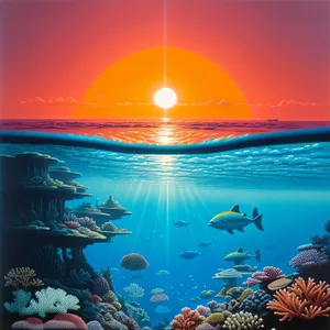 Serene Sunset Over a Tranquil Beach