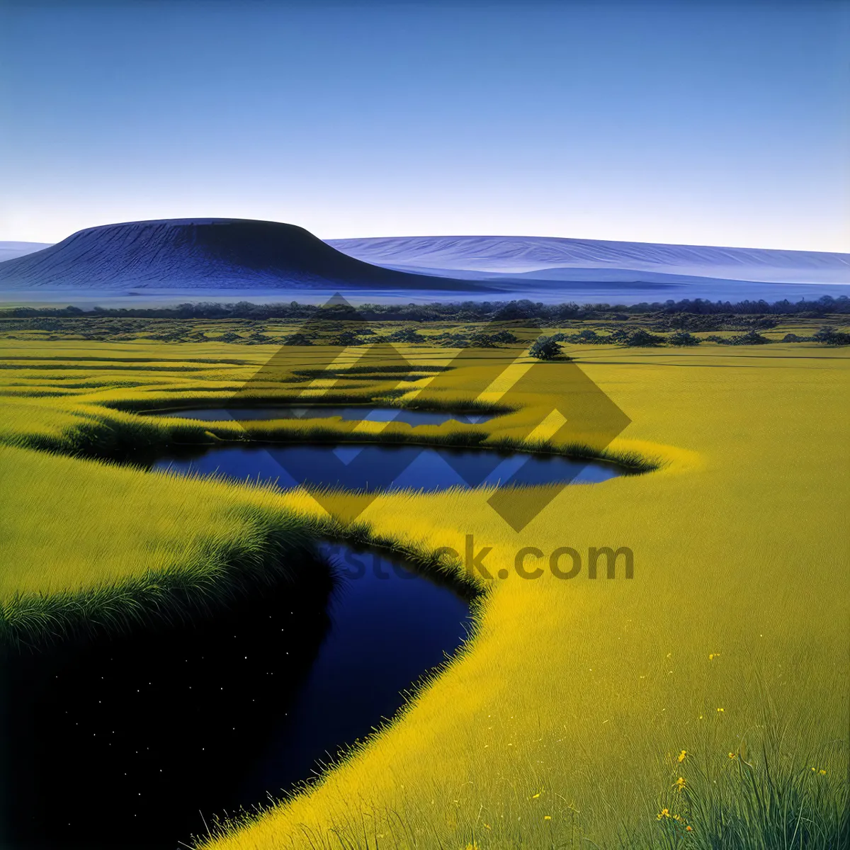 Picture of Serene Summer Sky Over Rolling Golf Course