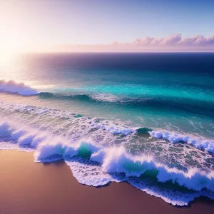Serenity by the Seashore - A mesmerizing sunset on a tropical beach.