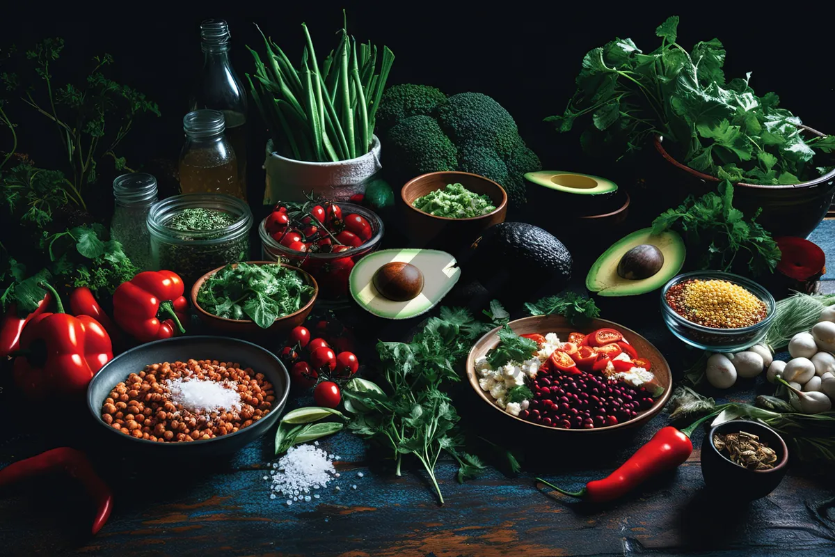 Picture of Healthy Vegetable Salad Bowl with Fresh Ingredients