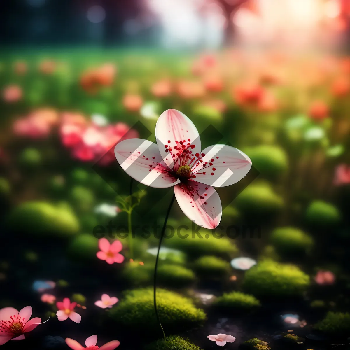 Picture of Pink Flamingo Flower Blossom in Garden