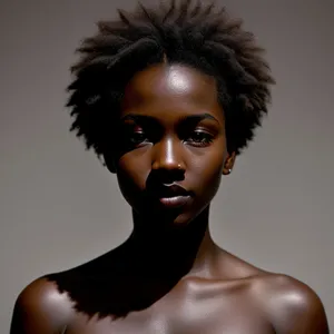 Stunning Afro-Styled Model: Alluring Beauty with Sensual Eyes