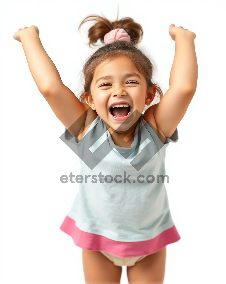 Picture of Attractive smile of happy female model portrait.