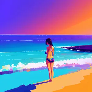 Sun-kissed Surfer Enjoying Tropical Beach Vibes