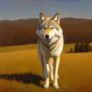 White Timber Wolf - Majestic Wild Canine Predator