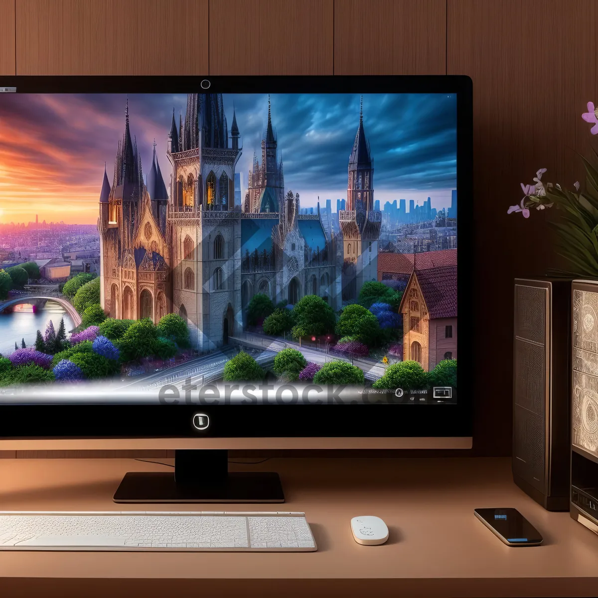 Picture of Modern Flat Screen Television for Office Use