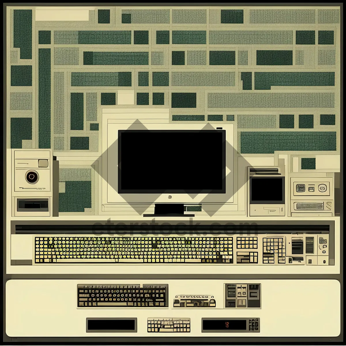 Picture of Modern Computer Monitor Technology Equipment Electronic Cassette Recorder