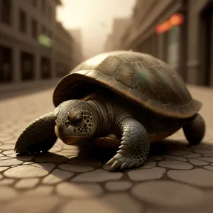 Turtle's Protective Shell: Slow and Cute Reptilian Guardian