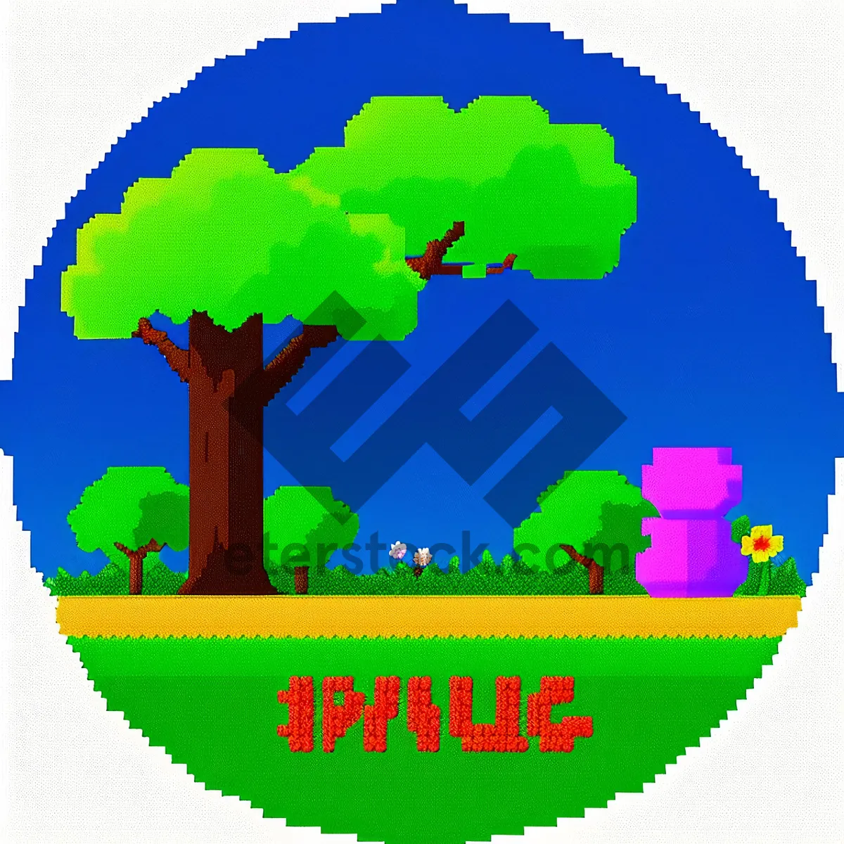 Picture of Map Atlas Design Icon with Tree