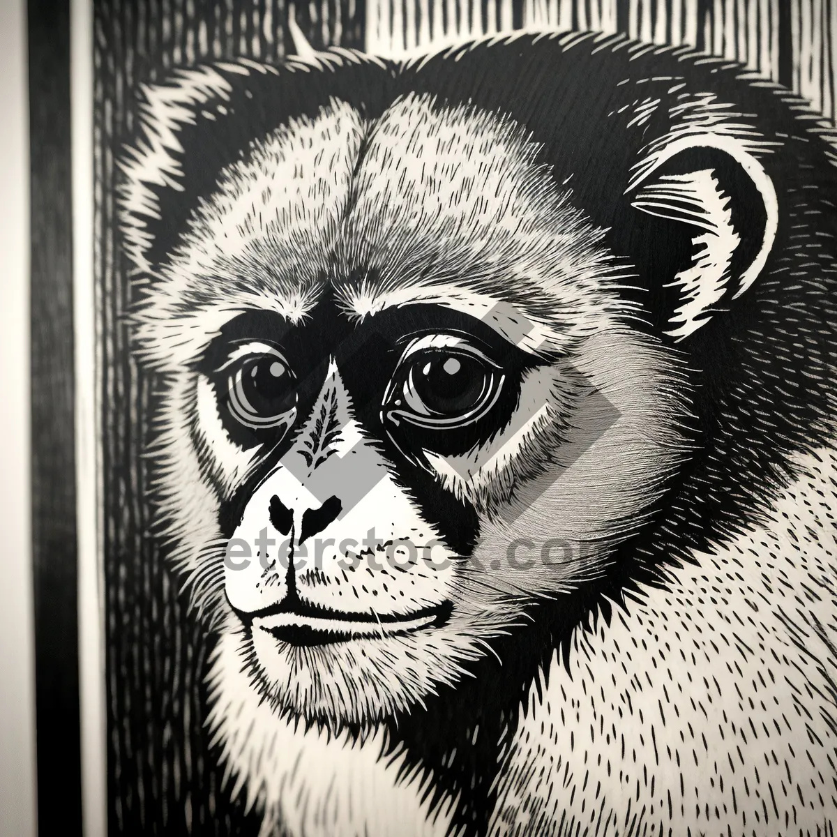 Picture of Wild Primate: Gibbon Ape Monkey Wildlife