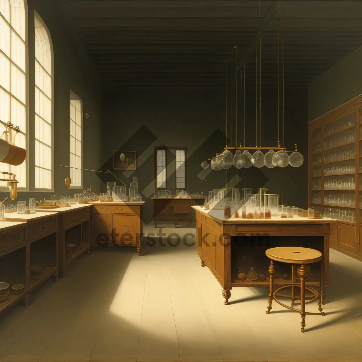 Picture of Modern Kitchen Interior with Stylish Furniture