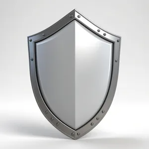 Metal shield button icon design symbol