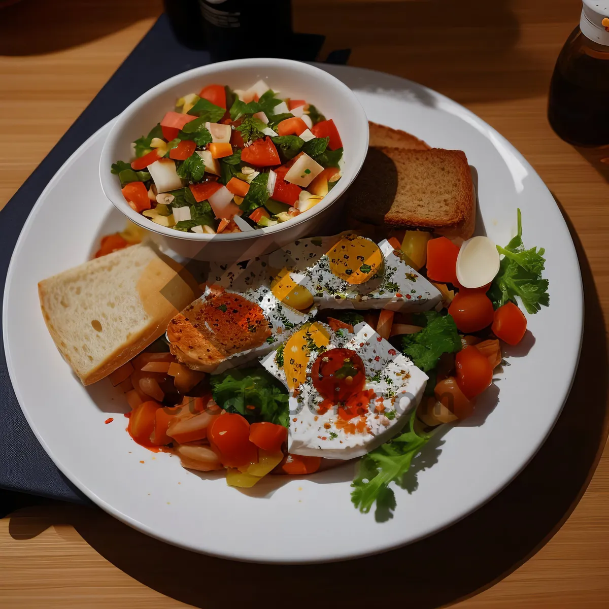 Picture of Delicious and Fresh Gourmet Vegetable Salad Plate