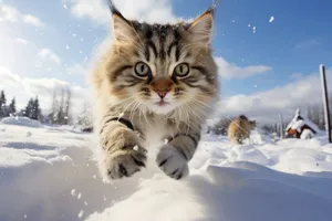 Gray striped tabby cat with curious eyes