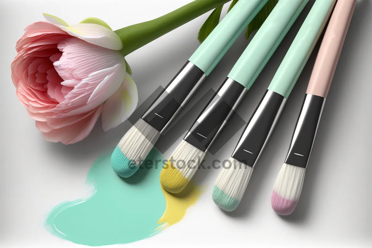 Picture of Colorful pencil drawing set on wooden desk