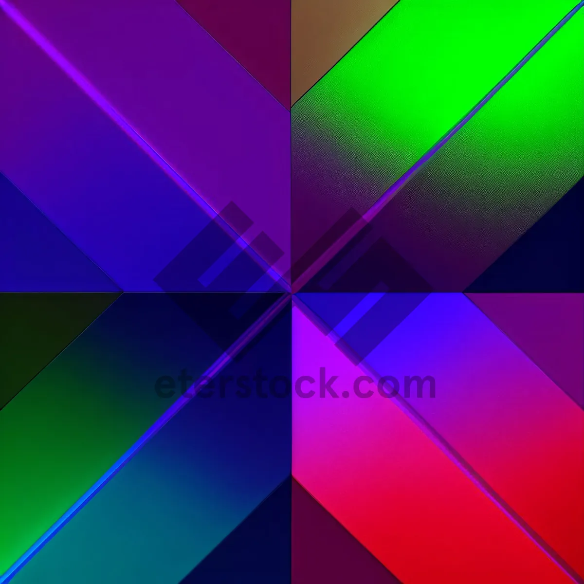 Picture of Vibrant Geometric Mosaic Artwork with Rainbow Gradient