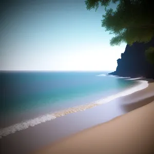 Serene Tropical Sunset at Tranquil Bay