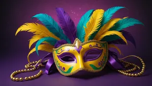 Colorful Venetian Carnival Mask Costume Face