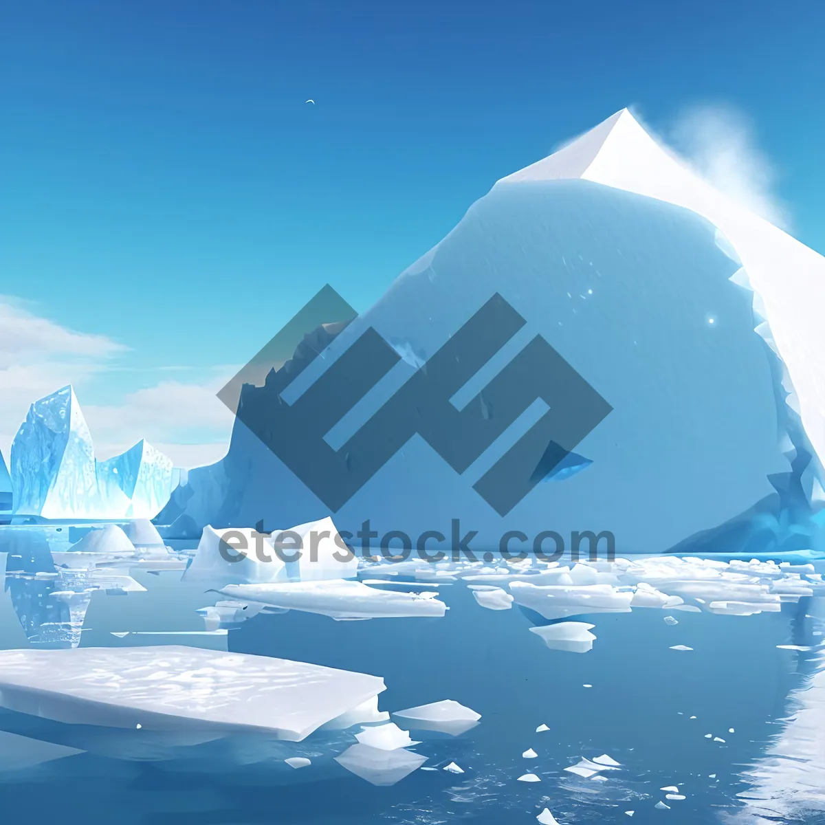 Picture of Majestic Winter Glacier Amidst Snow-Clad Mountains