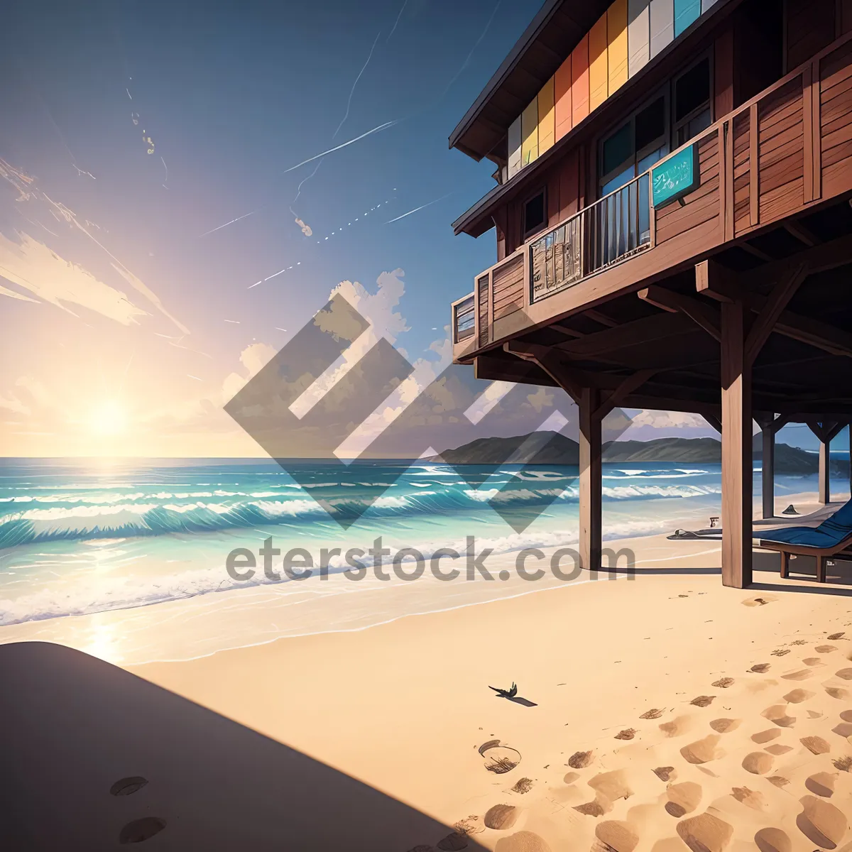 Picture of Tranquil Tropical Beachscape with Turquoise Waves