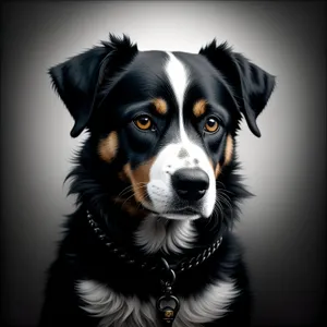 Adorable Border Collie Puppy in Studio Shot