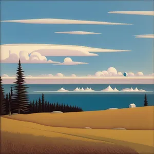 Sandy Dune Landscape with Majestic Sunset
