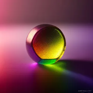 Colorful Tennis Ball with Bright Reflection