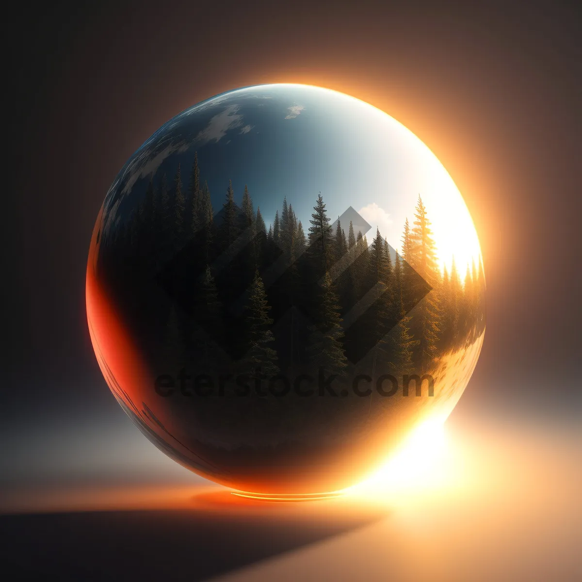 Picture of Shiny Earth Globe Satellite Reflection Icon
