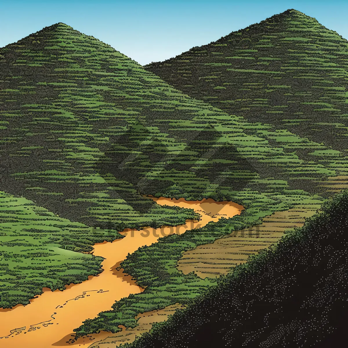 Picture of Majestic Highland Landscape: Tea Plantation on Rolling Hills