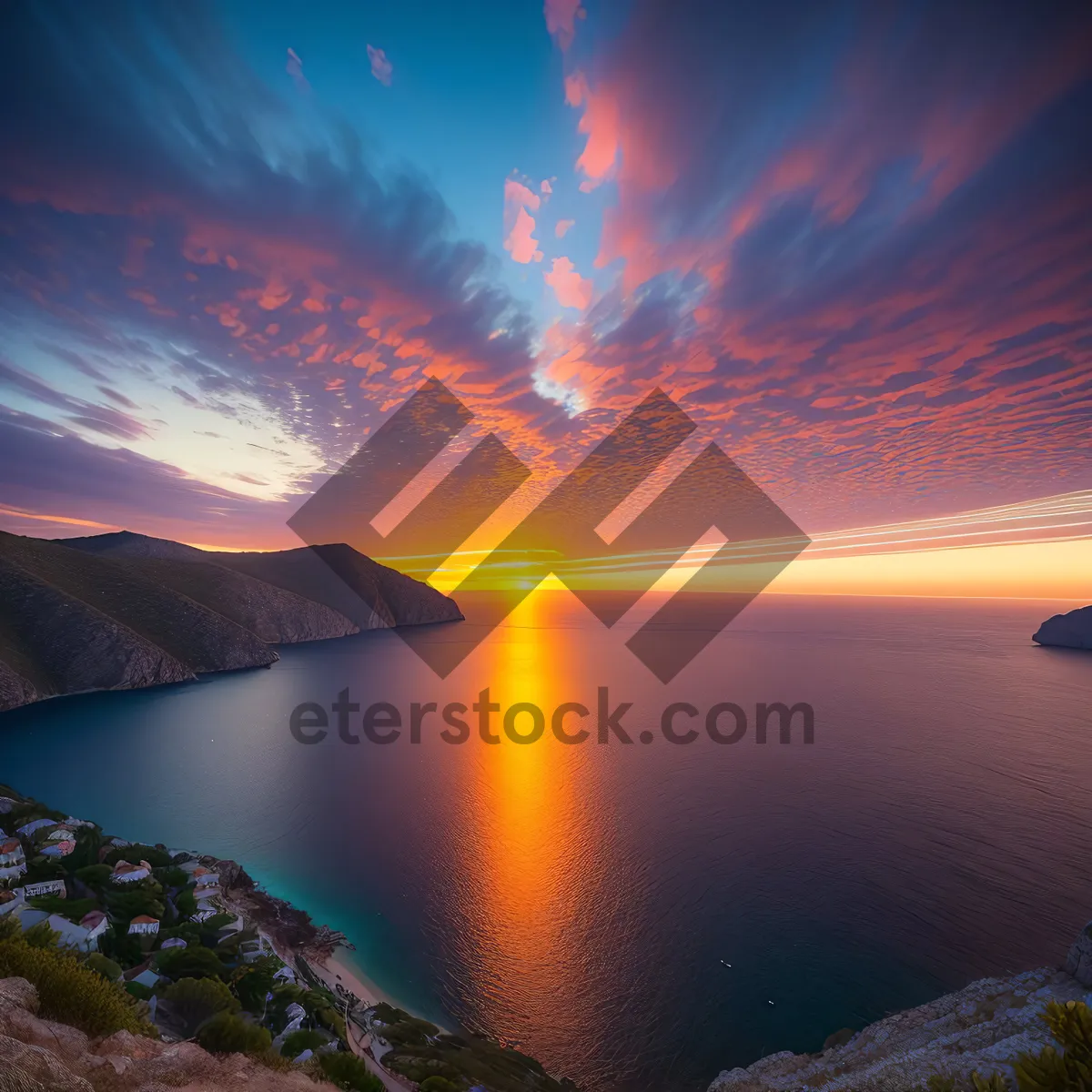 Picture of Serene Sunset over the Ocean's Horizon